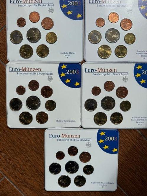 Duitsland. Year Set (BU) 2003 A,D,F,G,J (5 sets) (Zonder, Postzegels en Munten, Munten | Europa | Euromunten