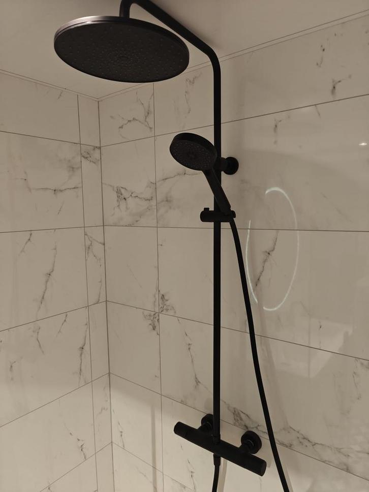 Regendouche mat zwart - 17 PKW, Doe-het-zelf en Verbouw, Sanitair, Kraan, Nieuw, Ophalen