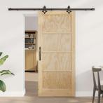 vidaXL Schuifdeur Naturel en zwart 86 x 198.5 cm, Doe-het-zelf en Verbouw, Deuren en Horren, Verzenden, Nieuw