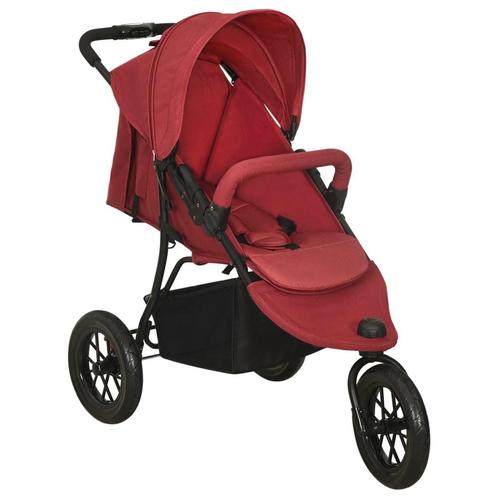 vidaXL Kinderwagen staal rood, Kinderen en Baby's, Kinderwagens en Combinaties, Nieuw, Verzenden
