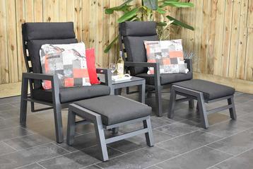Atletico Verstelbare Aluminium Loungeset 2 Lounge Tuinstoele beschikbaar voor biedingen