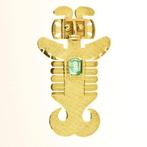 Broche - 18 karaat Geel goud Smaragd