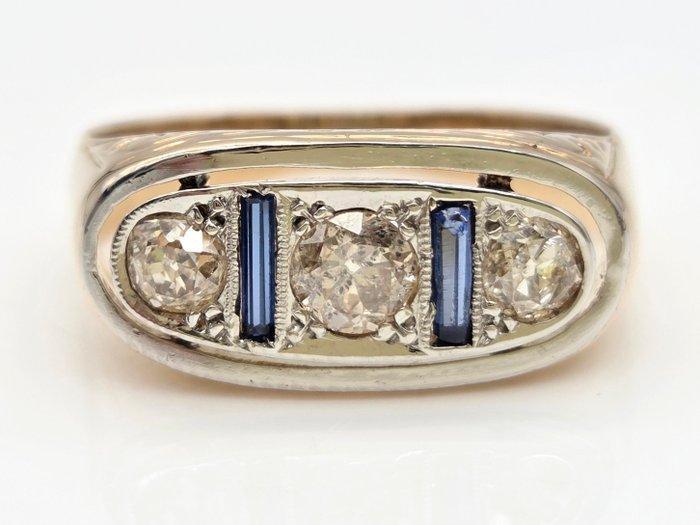 Ring - 18 karaat Geel goud - 0.72ct. tw. Diamant, Sieraden, Tassen en Uiterlijk, Ringen