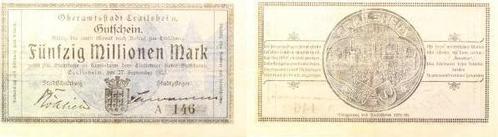 Duitsland 50 Millionen Mark Crailsheim 1923 Notgeld druck..., Postzegels en Munten, Munten | Nederland, Verzenden