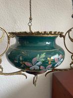 Jardinière - Keramiek, Brons - Handbeschilderde sierpot