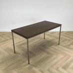 kantinetafel 150x70 cm,  Bruin blad - chroom, Ophalen of Verzenden, Gebruikt, Bureau