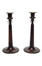 Kandelaar (2) - Hout, Messing