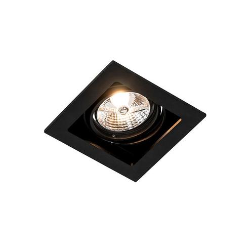 Vierkante inbouwspot zwart verstelbaar - Artemis 70, Huis en Inrichting, Lampen | Spots, Nieuw, Metaal of Aluminium