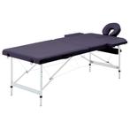 vidaXL Massagetafel inklapbaar 2 zones aluminum paars, Verzenden, Nieuw