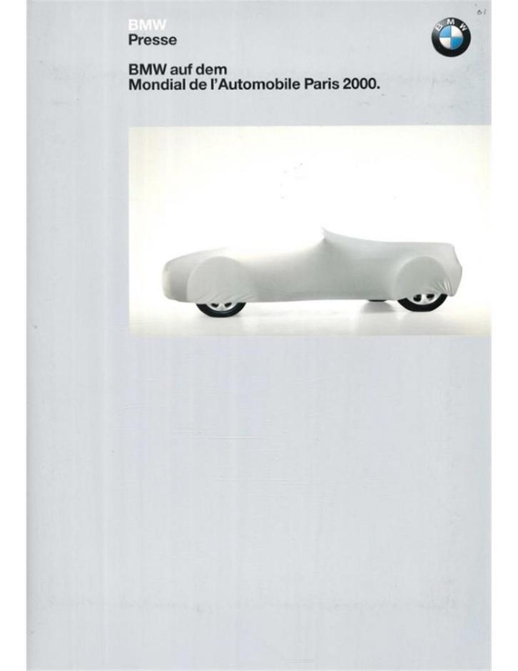 2000 BMW PARIJS PERSMAP DUITS, Boeken, Auto's | Folders en Tijdschriften, BMW