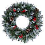 Kerstkrans voordeur - 40 cm - met Dennenappels, Diversen, Kerst, Nieuw, Ophalen of Verzenden