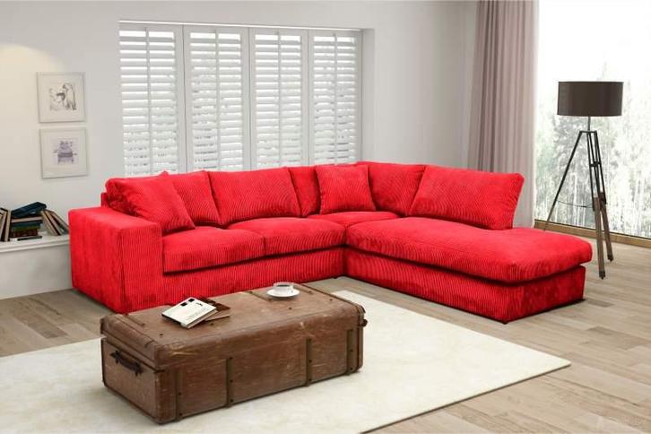 Hoekbank Lelystad - hoekbanken - Rood, Huis en Inrichting, Banken | Sofa's en Chaises Longues, Nieuw, Stof