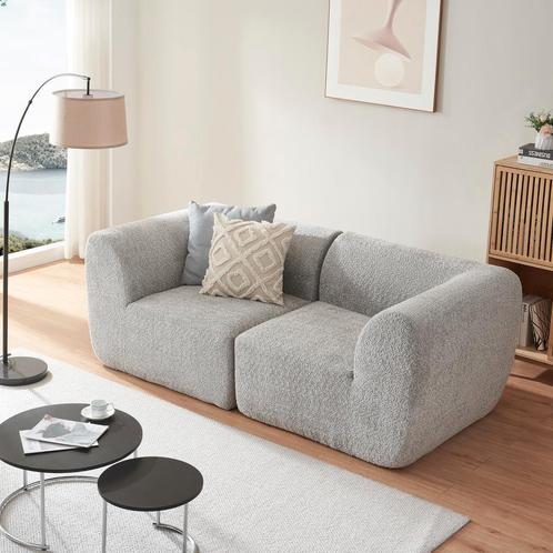 [en.casa] 2-Zitsbank Hurvas modulaire bank 216x108x76 cm gri, Huis en Inrichting, Banken | Sofa's en Chaises Longues, Nieuw, Verzenden