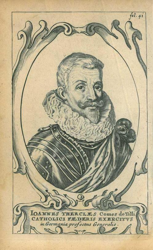 Portrait of Johann Tserclaes, Count of Tilly, Antiek en Kunst, Kunst | Etsen en Gravures