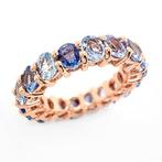 Ring - 14 karaat Roségoud - 8.00ct. tw. Saffier, Nieuw