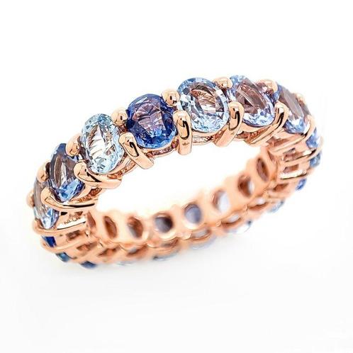 Ring - 14 karaat Roségoud - 8.00ct. tw. Saffier, Sieraden, Tassen en Uiterlijk, Ringen