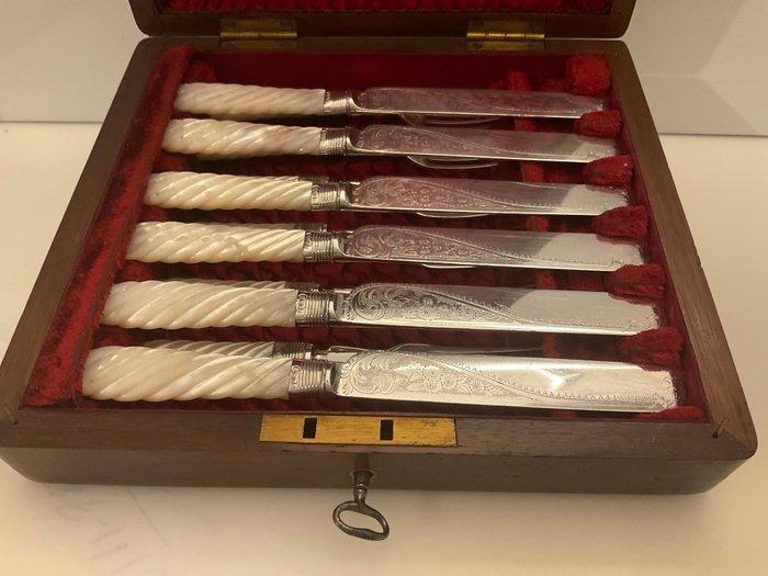 HENRY GREAVES - Bestekset (12) - Victorian parelmoer en, Antiek en Kunst, Antiek | Goud en Zilver