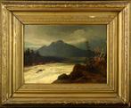Erik Bodom (1829-1879) - Mountain landscape, Antiek en Kunst