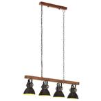 Plafondlamp industrieel E27 mangohout zwart (Interieur)