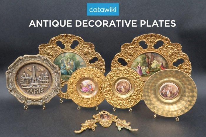 Wandbord (6) - Brons, Messing - Decoratieve platen, Antiek en Kunst, Curiosa en Brocante