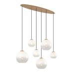 Hotel Chique hanglamp messing met wit glas langwerpig, Huis en Inrichting, Lampen | Hanglampen, Nieuw, Overige materialen, Hotel chique