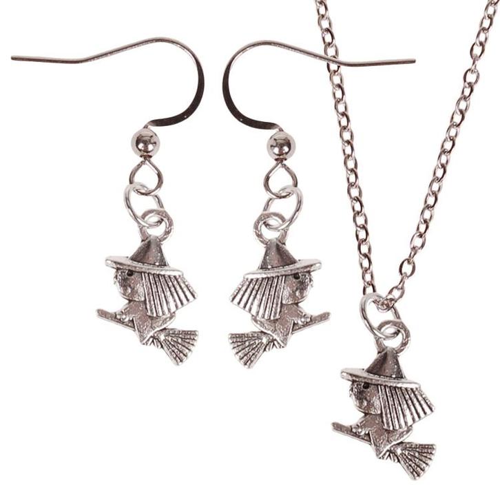 Set - Ketting 55cm - Oorbellen Zilverkleurig - Hangertje Hek, Sieraden, Tassen en Uiterlijk, Kettingen, Nieuw, Ophalen of Verzenden