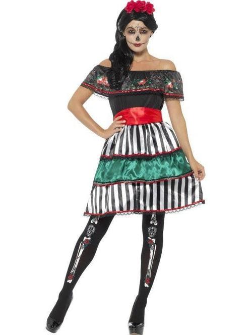 Mexicaans Dag Van De Doden Kostuum vrouw, Kleding | Dames, Carnavalskleding en Feestkleding, Nieuw, Ophalen of Verzenden
