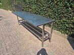4 x rvs werktafels 250x70 cm in veiling, Nieuw in verpakking, RVS Meubilair