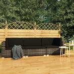 vidaXL 3-delige Loungeset met kussens poly rattan grijs, 3 zitplaatsen, Nieuw, Loungeset, Verzenden