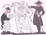 Spotprent over de verduidelijking van Deckers (lijst optie), Antiek en Kunst, Kunst | Litho's en Zeefdrukken, Verzenden