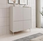 Meubella | Dressoir beige 103 cm | Kast metalen poten, Huis en Inrichting, Kasten | Dressoirs, 100 tot 150 cm, Verzenden, Nieuw