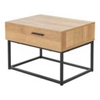 [en.casa] Nachtkastje Lavangen met lade 39x55x40 cm eiken en, Huis en Inrichting, Tafels | Bijzettafels, Verzenden, Nieuw