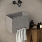 Wand fontein Tomo 40x25x30cm beton met handdoekhouder donker, Verzenden, Nieuw