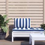 vidaXL Palletkussens 2 st gestreept oxford stof wit en blauw, Huis en Inrichting, Woonaccessoires | Kussens, Verzenden, Nieuw