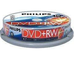 Philips DVD+RW 4.7 GB 10 stuks, Computers en Software, Beschrijfbare discs, Nieuw, Verzenden
