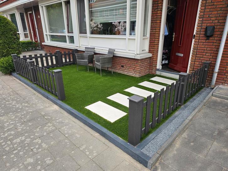 Tuinhekken en poortje van composiet, duurzaam, onderhoudsarm, Tuin en Terras, Tuinhekken en Hekwerk, Met poort, Nieuw, Kunststof