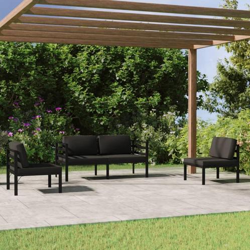 vidaXL 4-delige Loungeset met kussens aluminium, Tuin en Terras, Tuinsets en Loungesets, Loungeset, Nieuw, Aluminium, Verzenden