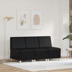 vidaXL Bankstoelen 3 pcs Zwart 55 x 74 x 82 cm Kunstleer, Verzenden, Nieuw, Leer, Minder dan 150 cm