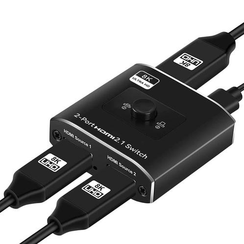 DrPhone HS5 HDMI Switch - 2 IN 1 UIT -  HDMI Schakelaar - 8K, Audio, Tv en Foto, Audiokabels en Televisiekabels, Verzenden