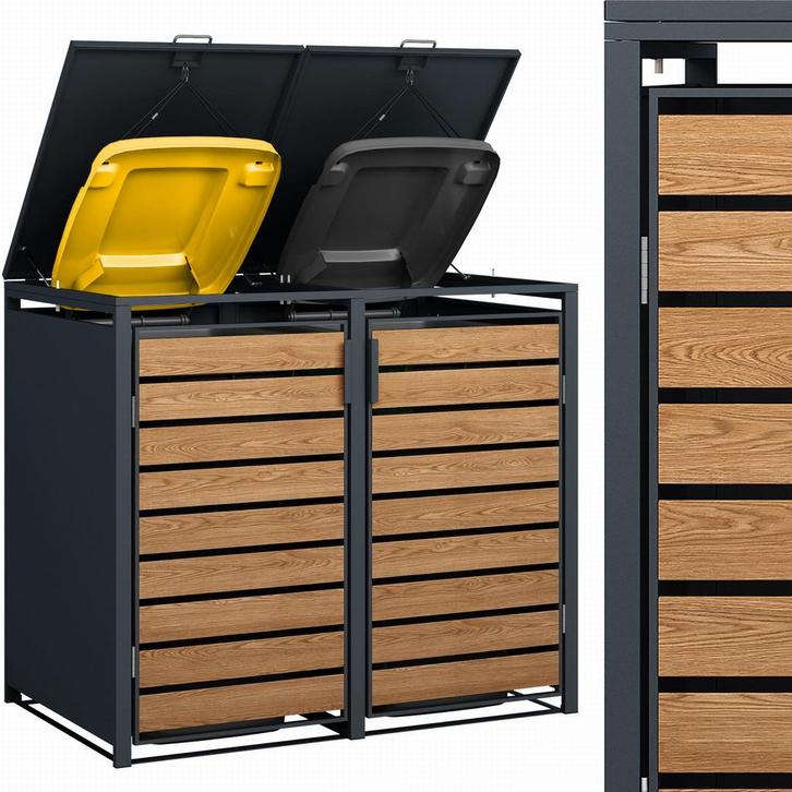 Houten Containerbox 240L | Antraciet | Laatste Stuks!, Tuin en Terras, Bergingen en Tuinkasten, Nieuw, Hout, Containerberging