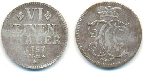 1/6 taler, daalder oorlogsgeld 1757 Nm Trier Erzbistum: J..., Postzegels en Munten, Munten | Europa | Niet-Euromunten, Verzenden