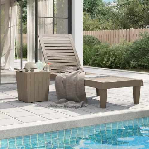 vidaXL Ligbed 155x58x83 cm polypropeen lichtbruin, Tuin en Terras, Ligbedden, Nieuw, Verzenden