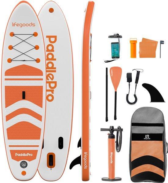 2dekans | LifeGoods PaddlePro SUP Board - Opblaasbaar Paddle, Watersport en Boten, Overige Watersport en Boten, Zo goed als nieuw
