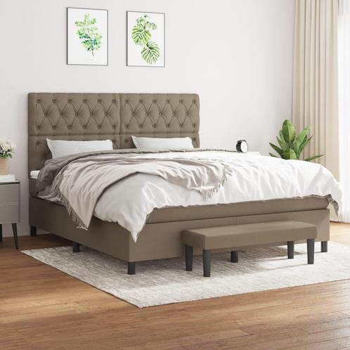 vidaXL Boxspring met matras stof taupe 160x200 cm, Huis en Inrichting, Slaapkamer | Bedden, 160 cm, 200 cm, Tweepersoons, Nieuw