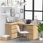 vidaXL Hoekbureau 145x100x76 cm bewerkt hout sonoma, Huis en Inrichting, Bureaus, Verzenden, Nieuw