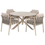 Prado Piacenza dining tuinset 130xH75 cm 5 delig keramiek, Tuin en Terras, Tuinsets en Loungesets, Ophalen of Verzenden, Nieuw