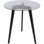 Bijzettafel - Trion Atol - Glazen blad - Rond - Zwart - Hout, Huis en Inrichting, Tafels | Eettafels, Ophalen of Verzenden, Nieuw