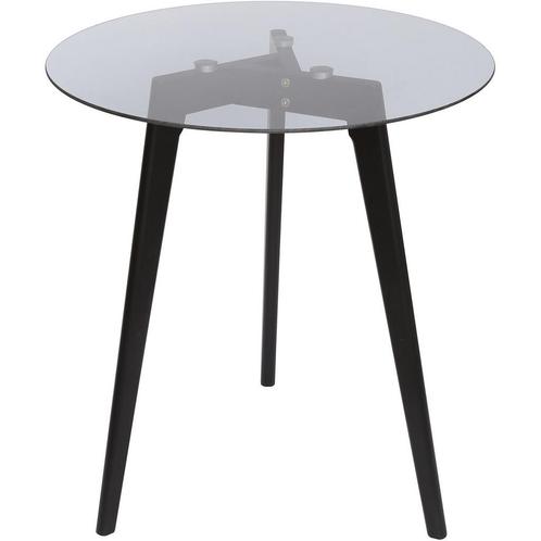 Bijzettafel - Trion Atol - Glazen blad - Rond - Zwart - Hout, Huis en Inrichting, Tafels | Eettafels, Nieuw, Metaal, Ophalen of Verzenden