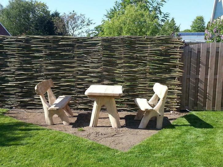 Wilgentenen schuttingen/schermen ambachtelijk handgevlochten, Tuin en Terras, Tuinwanddecoratie, Nieuw