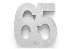 Zilver Tafeldecoratie Cijfer 65 Glitter 20,5cm, Verzenden, Nieuw